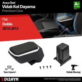 S-Dizayn Fiat Doblo Kol Dayama Kolçak ABS Vidalı Gri 2010-2015 A+Kalite