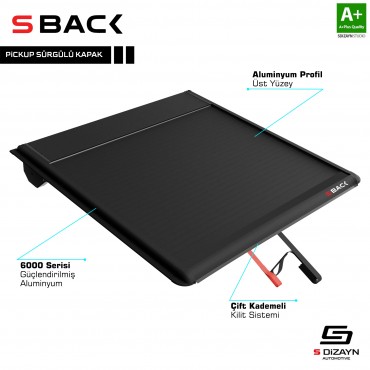 S-Dizayn Mercedes X-Class S-Back Sürgülü Kapak Siyah V1 2018 Üzeri