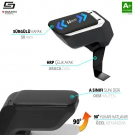 S-Dizayn Dacia Logan Kol Dayama Kolçak Çelik Ayaklı ABS Siyah 2004-2012 A+Kalite