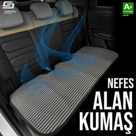 S-Dizayn Oto Koltuk Koruyucu Alt Minder Çizgili Füme Beyaz Universal 2+1 Parça Ön Arka A+ Kalite