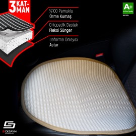 S-Dizayn Oto Koltuk Koruyucu Alt Minder Krem Universal 2+1 Parça Ön Arka A+ Kalite