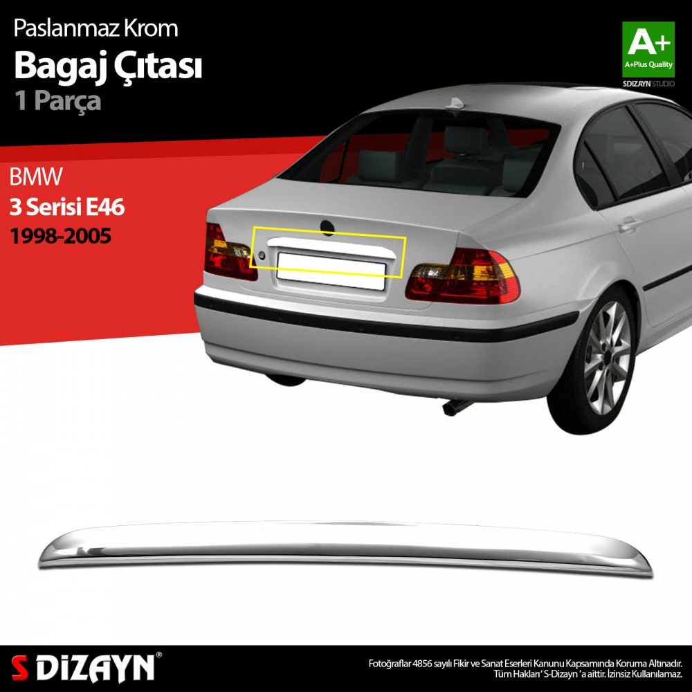 S-Dizayn Bmw 3 Serisi E46 Krom Bagaj Çıtası 1998-2005