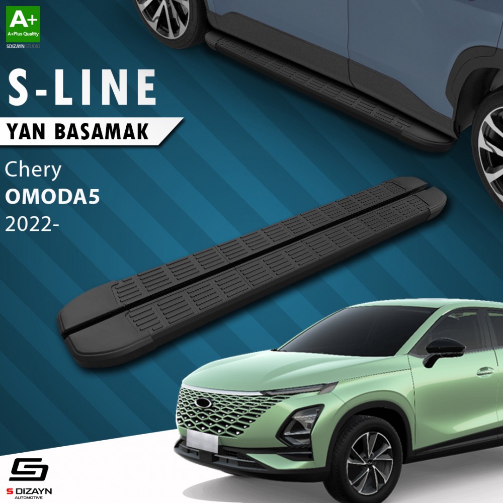S-Dizayn Chery Omoda5 S-Line Siyah Yan Basamak 183 Cm 2022 Üzeri