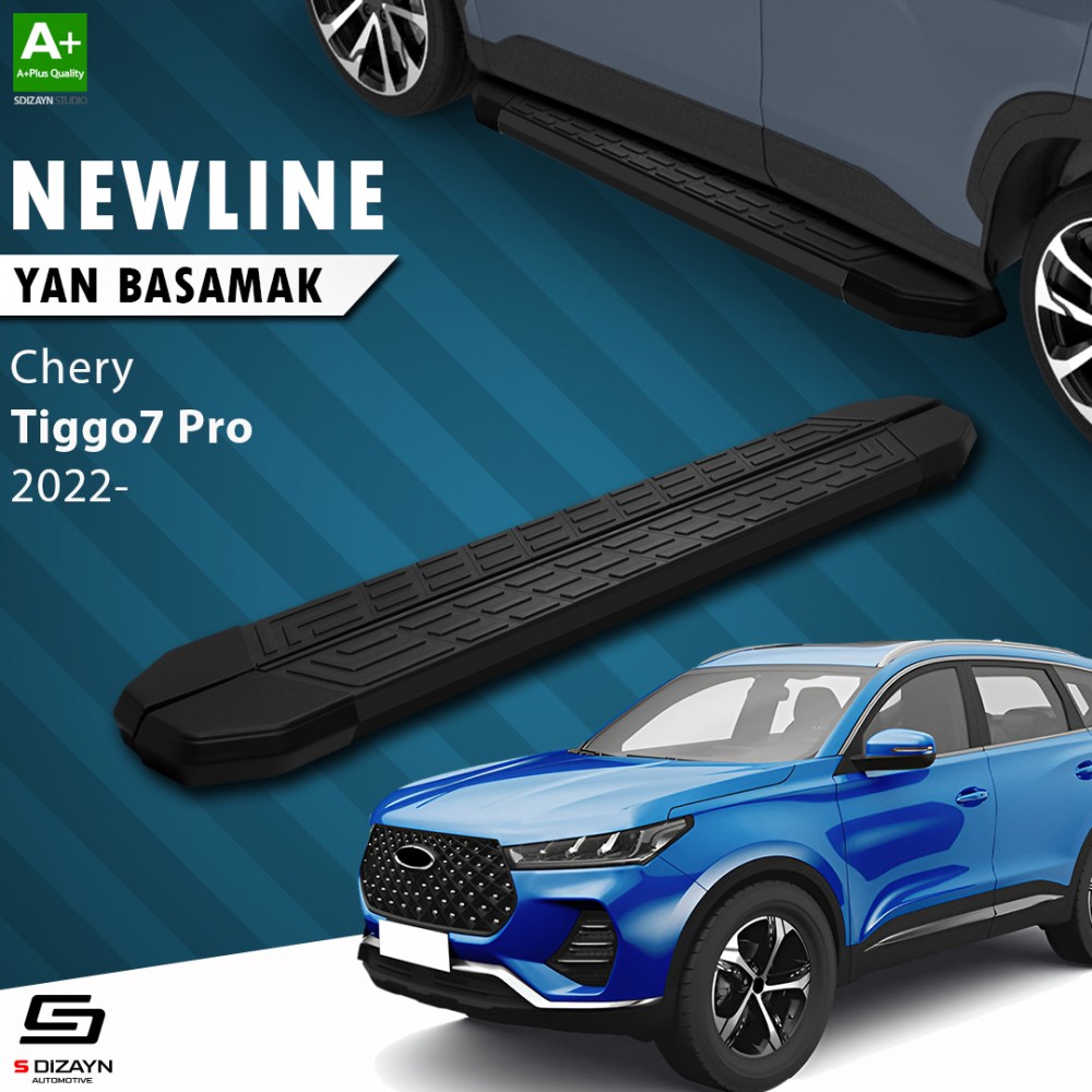 S-Dizayn Chery Tiggo7 Pro NewLine Siyah Yan Basamak 183 Cm 2022 Üzeri
