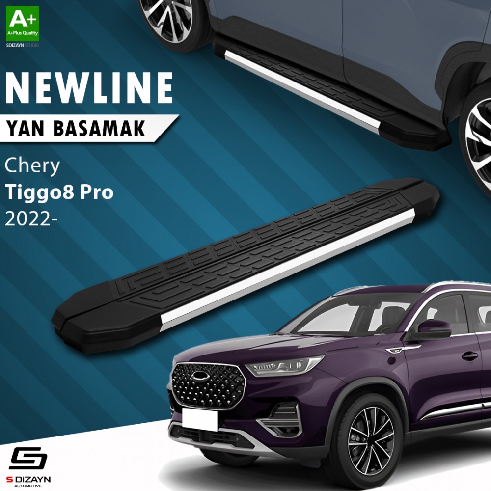 S-Dizayn Chery Tiggo8 Pro NewLine Krom Yan Basamak 183 Cm 2022 Üzeri