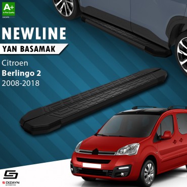 S-Dizayn Citroen Berlingo 2 NewLine Siyah Yan Basamak 193 Cm 2008-2018