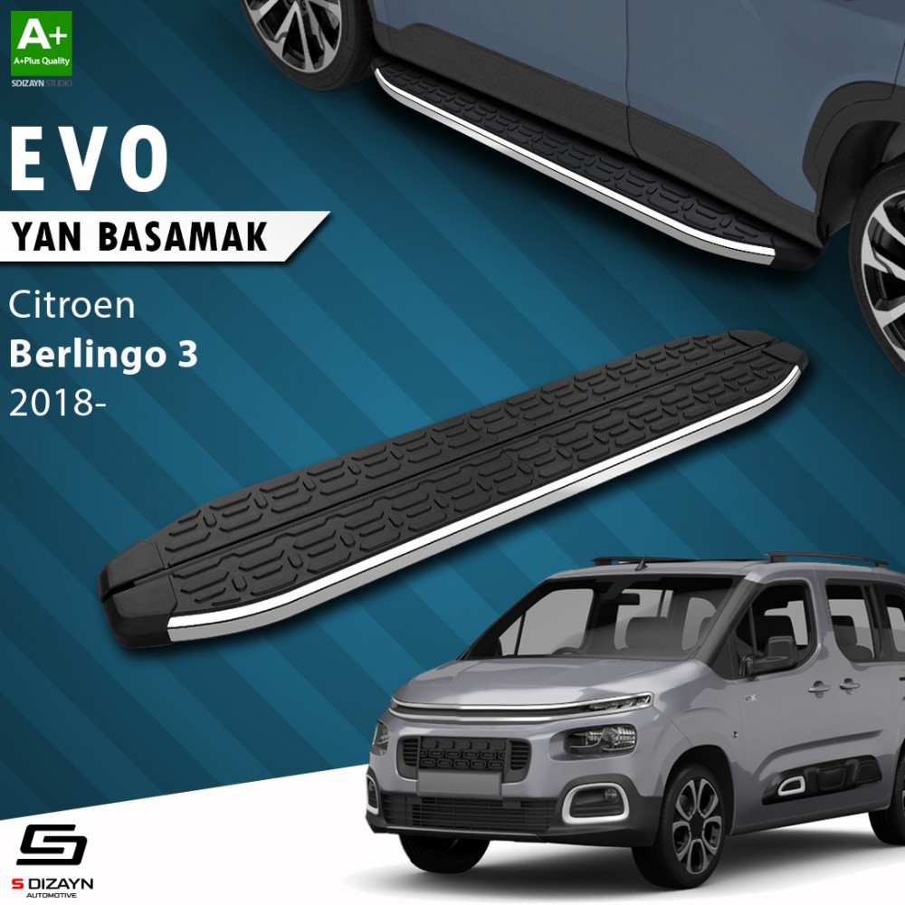 S-Dizayn Citroen Berlingo 3 Evo Krom Yan Basamak 203 Cm 2018 Üzeri