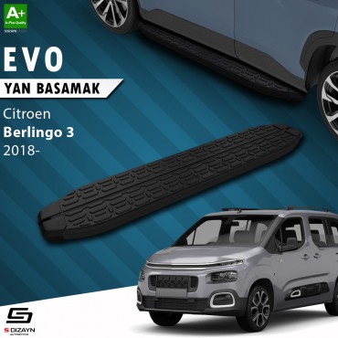 S-Dizayn Citroen Berlingo 3 Evo Siyah Yan Basamak 203 Cm 2018 Üzeri