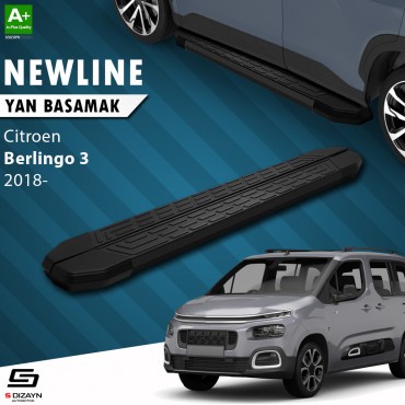S-Dizayn Citroen Berlingo 3 NewLine Siyah Yan Basamak 203 Cm 2018 Üzeri