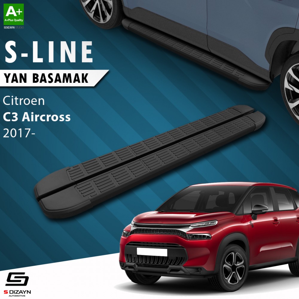S-Dizayn Citroen C3 Aircross S-Line Siyah Yan Basamak 183 Cm 2017 Üzeri