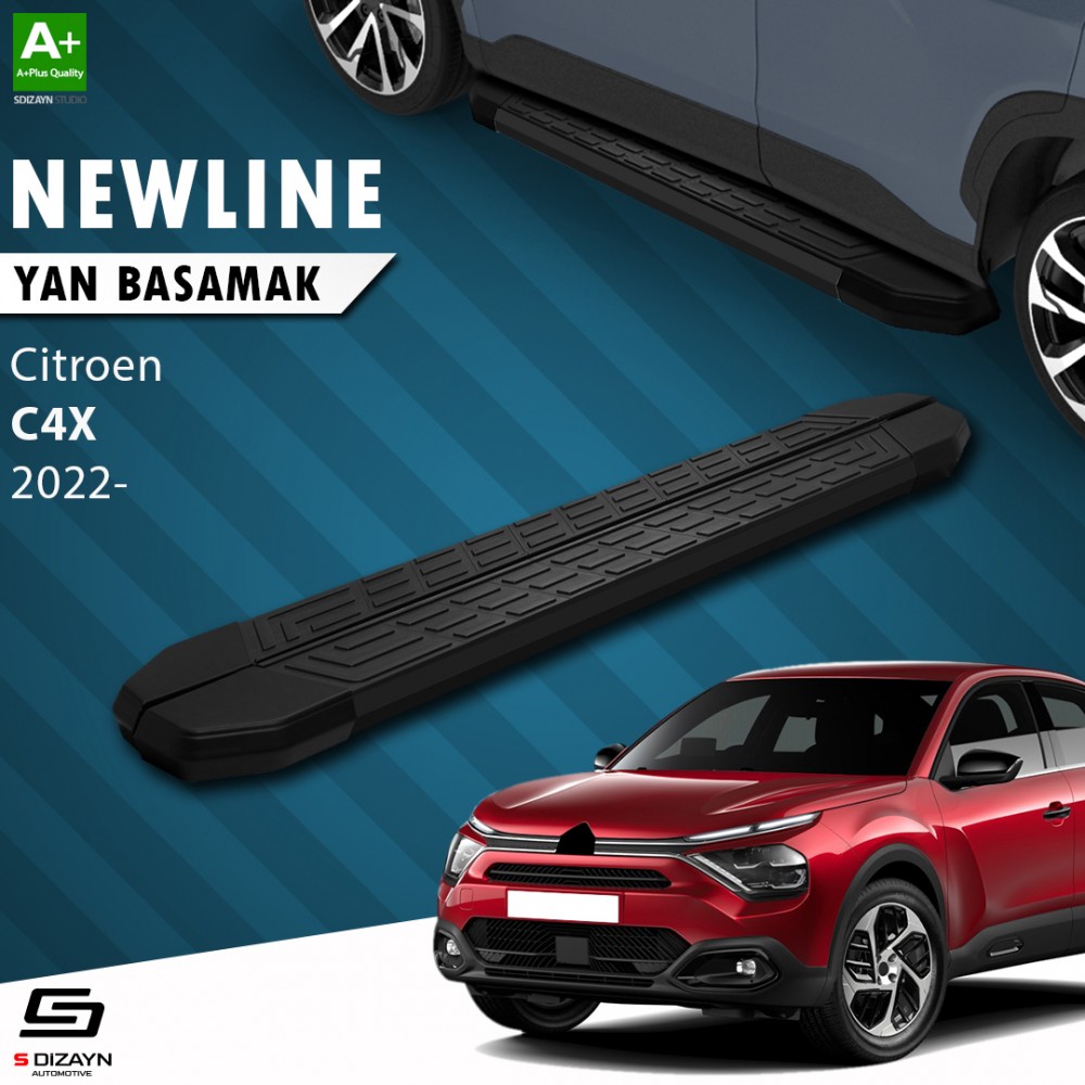 S-Dizayn Citroen C4 X NewLine Siyah Yan Basamak 183 Cm 2022 Üzeri