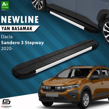 S-Dizayn Dacia Sandero 3 Stepway NewLine Aluminyum Yan Basamak 183 Cm 2020 Üzeri