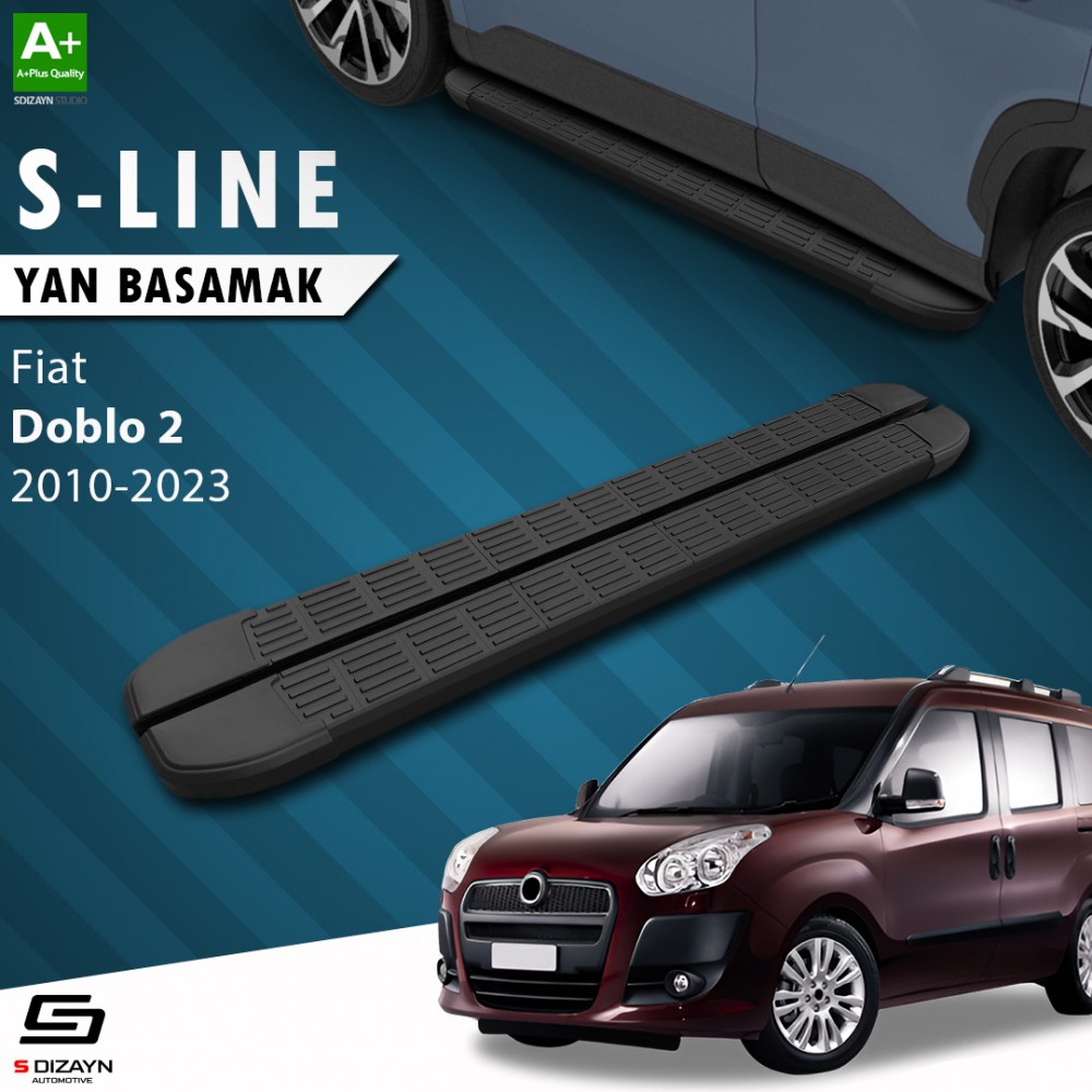 S-Dizayn Fiat Doblo 2 S-Line Siyah Yan Basamak 193 Cm 2010-2022