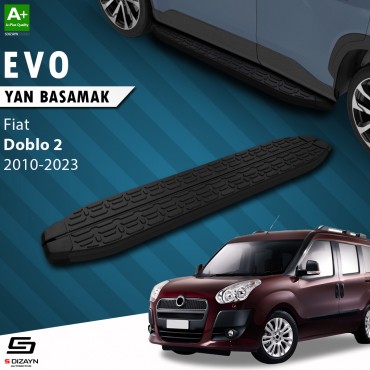 S-Dizayn Fiat Doblo 2 Uzun Şase Evo Siyah Yan Basamak 223 Cm 2010-2023