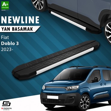 S-Dizayn Fiat Doblo 3 Uzun Şase NewLine Aluminyum Yan Basamak 219 Cm 2023 Üzeri