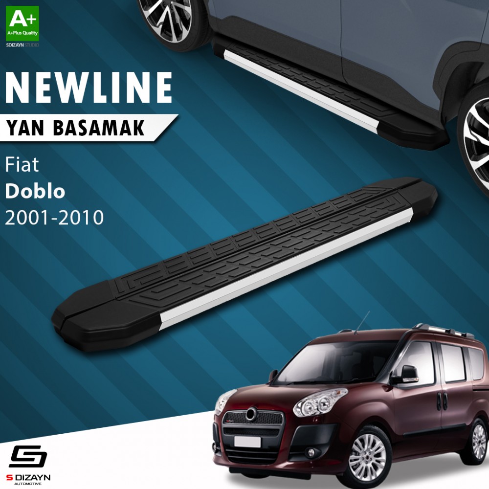 S-Dizayn Fiat Doblo Uzun Şase NewLine Aluminyum Yan Basamak 223 Cm 2001-2010