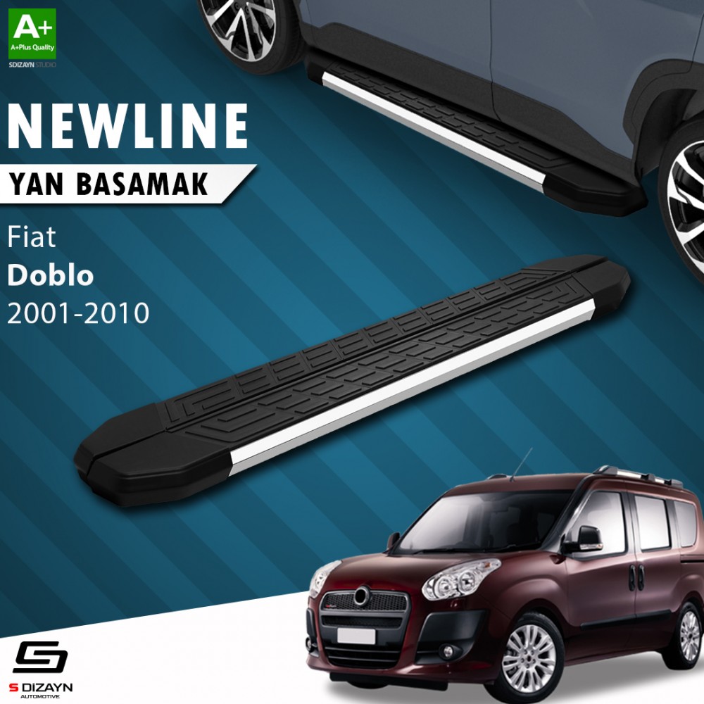 S-Dizayn Fiat Doblo Uzun Şase NewLine Krom Yan Basamak 223 Cm 2001-2010