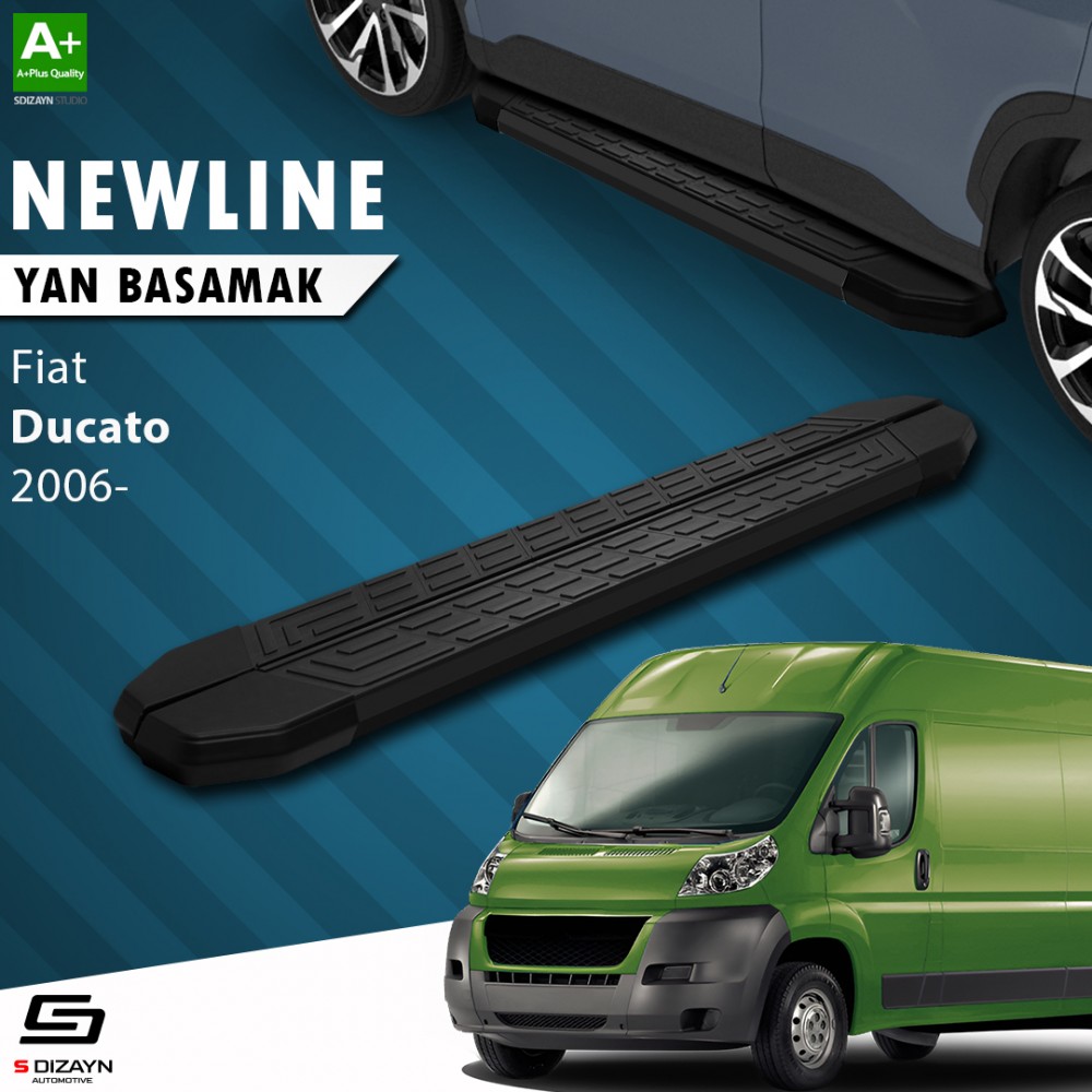 S-Dizayn Fiat Ducato 3 Uzun Şase NewLine Siyah Yan Basamak 313 Cm 2006 Üzeri