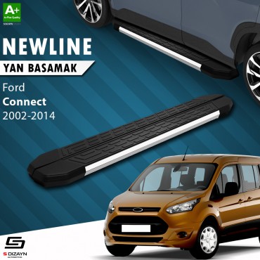 S-Dizayn Ford Connect Uzun Şase NewLine Krom Yan Basamak 209 Cm 2002-2014