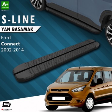 S-Dizayn Ford Connect Uzun Şase S-Line Siyah Yan Basamak 203 Cm 2002-2014
