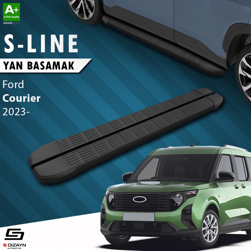 S-Dizayn Ford Courier 2 S-Line Siyah Yan Basamak 183 Cm 2023 Üzeri
