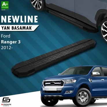 S-Dizayn Ford Ranger 3 Pick-Up NewLine Siyah Yan Basamak 203 Cm 2012 Üzeri