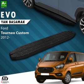 S-Dizayn Ford Tourneo Custom Kısa Şase Evo Siyah Yan Basamak 203 Cm 2012 Üzeri