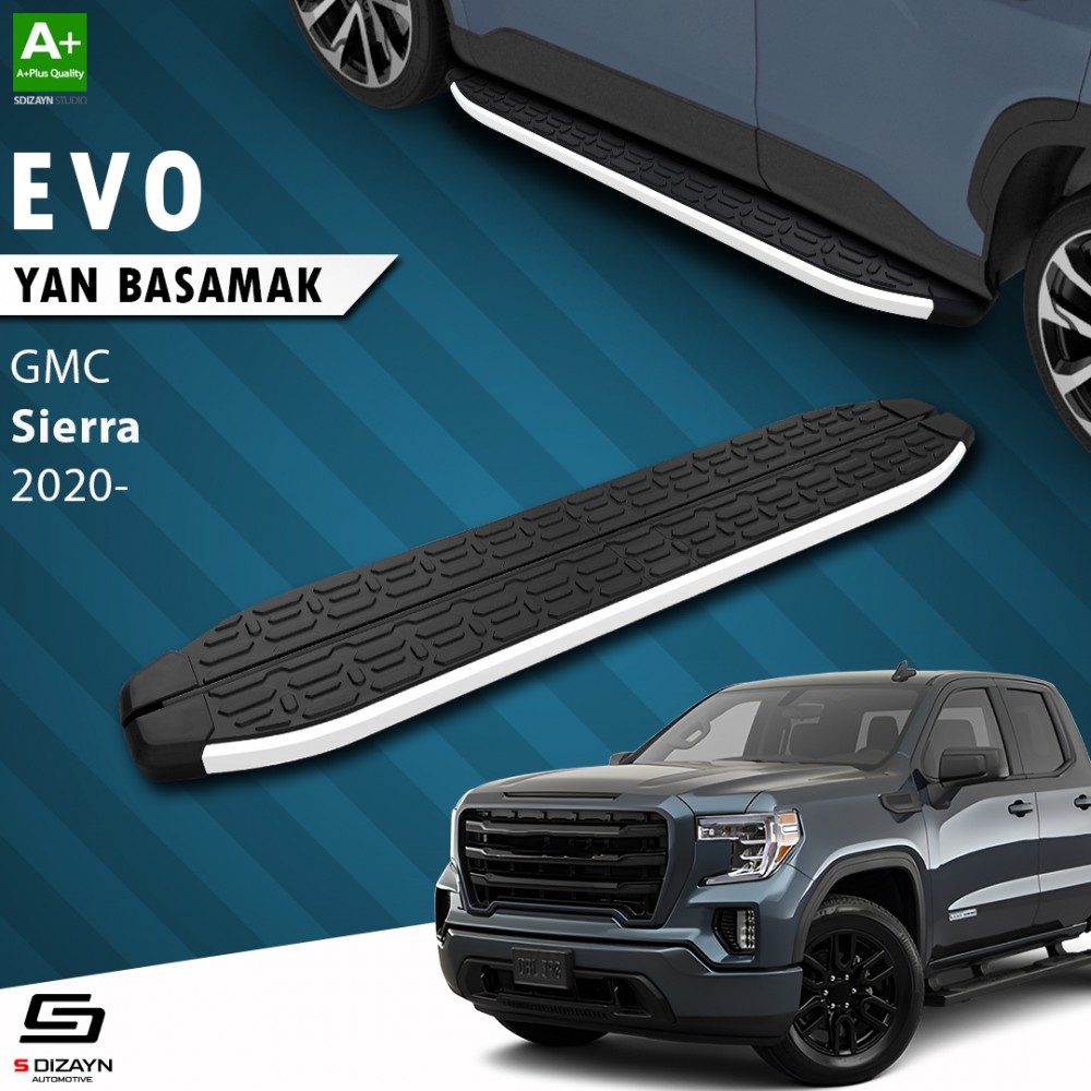 S-Dizayn GMC Sierra 5 Uzun Şase Evo Aluminyum Yan Basamak 253 Cm 2020 Üzeri