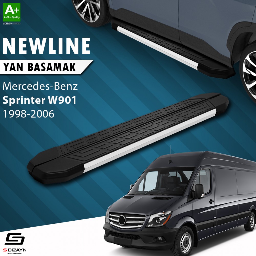 S-Dizayn Mercedes Sprinter W901 Orta Şase NewLine Aluminyum Yan Basamak 269 Cm 1998-2006