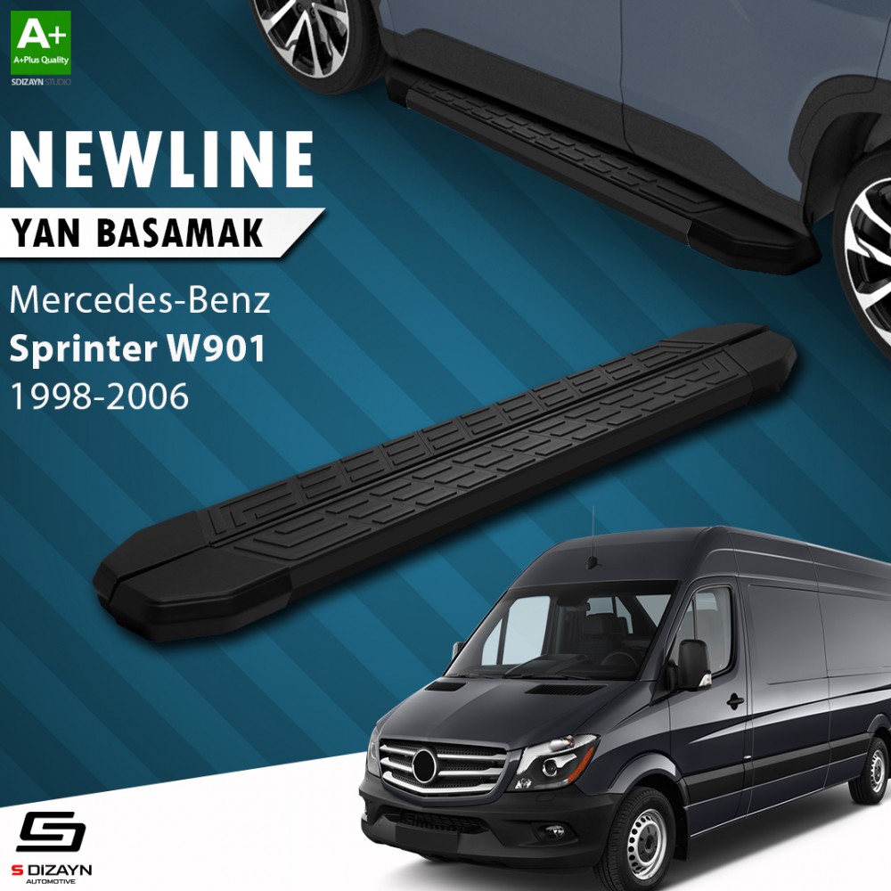 S-Dizayn Mercedes Sprinter W901 Orta Şase NewLine Siyah Yan Basamak 269 Cm 1998-2006