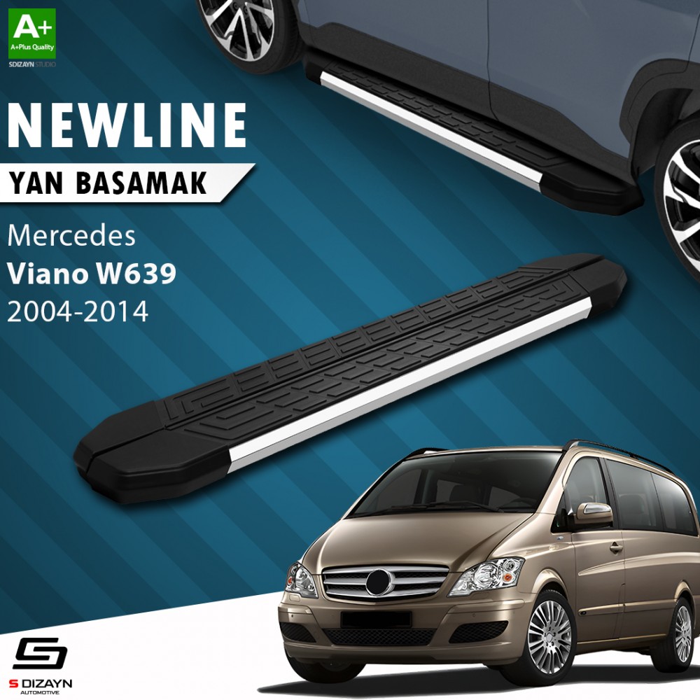 S-Dizayn Mercedes Viano W639 Kısa Şase NewLine Krom Yan Basamak 239 Cm 2004-2014