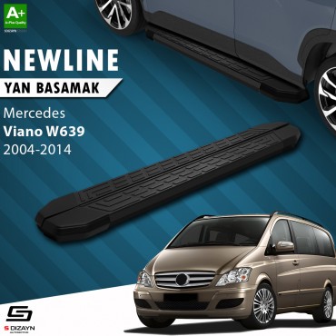S-Dizayn Mercedes Viano W639 Kısa Şase NewLine Siyah Yan Basamak 239 Cm 2004-2014