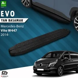 S-Dizayn Mercedes Vito W447 Kısa Şase Evo Siyah Yan Basamak 233 Cm 2014 Üzeri