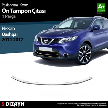 S-Dizayn Nissan Qashqai Chrome Front Bumper Streamer 2014-2017