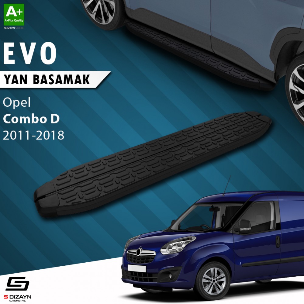 S-Dizayn Opel Combo D Evo Siyah Yan Basamak 193 Cm 2011-2018