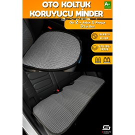 S-Dizayn Oto Koltuk Koruyucu Alt Minder Füme Universal 2+1 Parça Ön Arka A+ Kalite