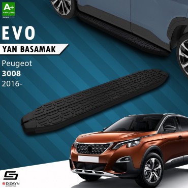 S-Dizayn Peugeot 3008 2 Evo Siyah Yan Basamak 183 Cm 2016 Üzeri