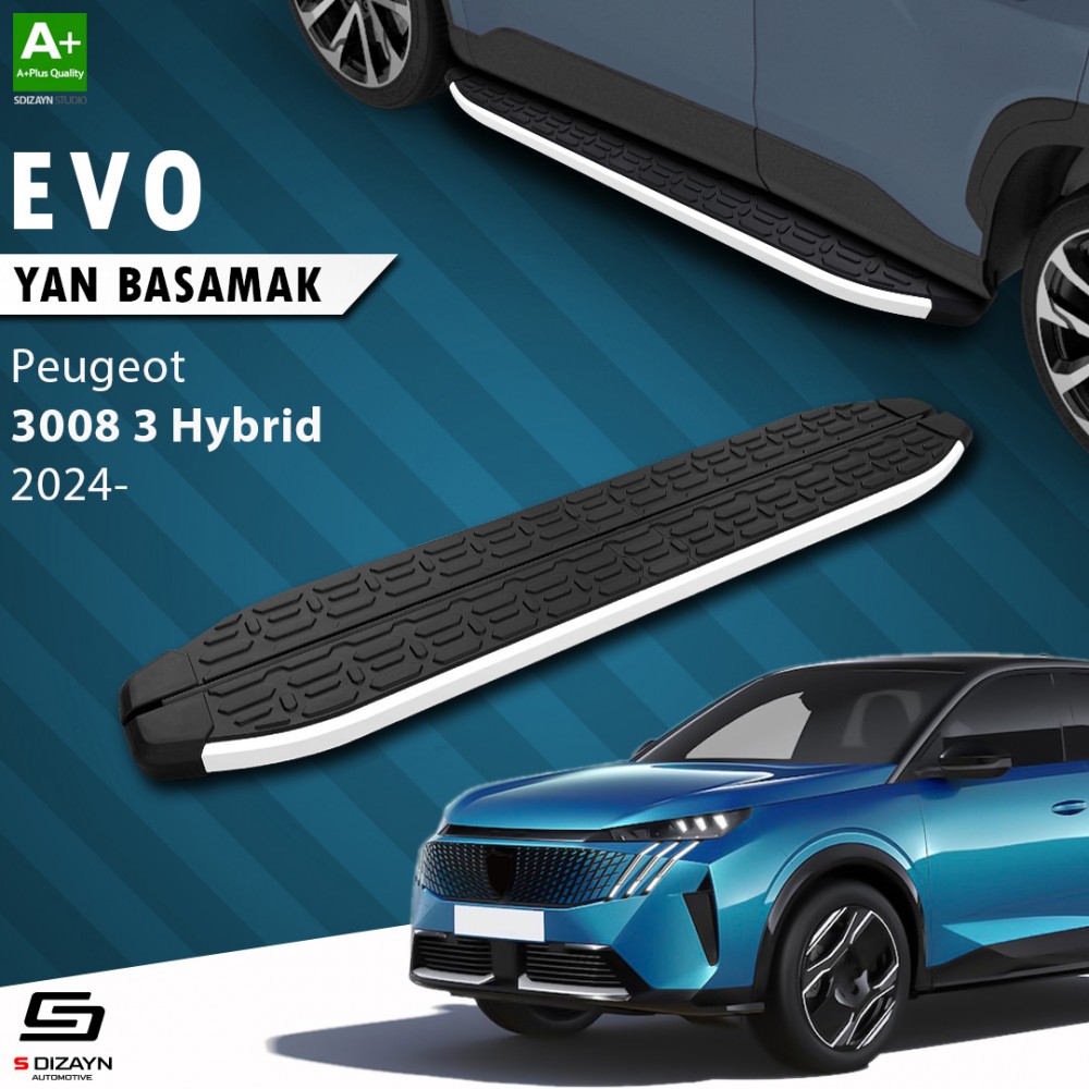 S-Dizayn Peugeot 3008 3 Hybrid Evo Aluminyum Yan Basamak 183 Cm 2024 Üzeri A+ Kalite