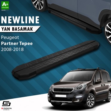 S-Dizayn Peugeot Partner 2 Tepee NewLine Siyah Yan Basamak 193 Cm 2008-2018