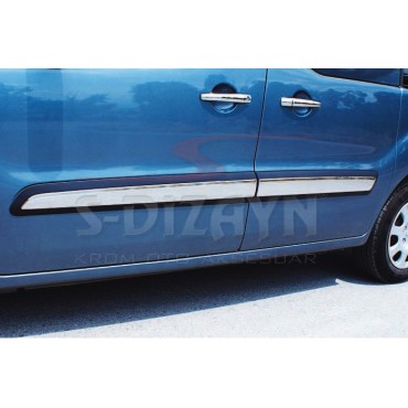 S-Dizayn Peugeot Partner Tepee Krom Yan Kapı Çıtası 4 Prç 2008-2018