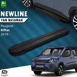 S-Dizayn Peugeot Rifter Uzun Şase NewLine Siyah Yan Basamak 219 Cm 2019 Üzeri