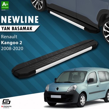 S-Dizayn Renault Kangoo 2 Long Chassis NewLine Aluminum Side Step 229 Cm 2008-2020