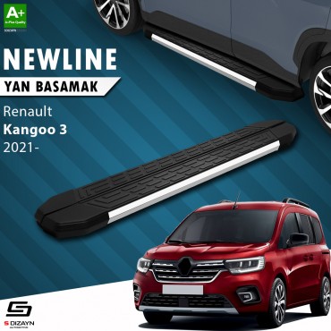 S-Dizayn Renault Kangoo 3 Long Chassis NewLine Chrome Side Step 229 Cm 2021 Onwards