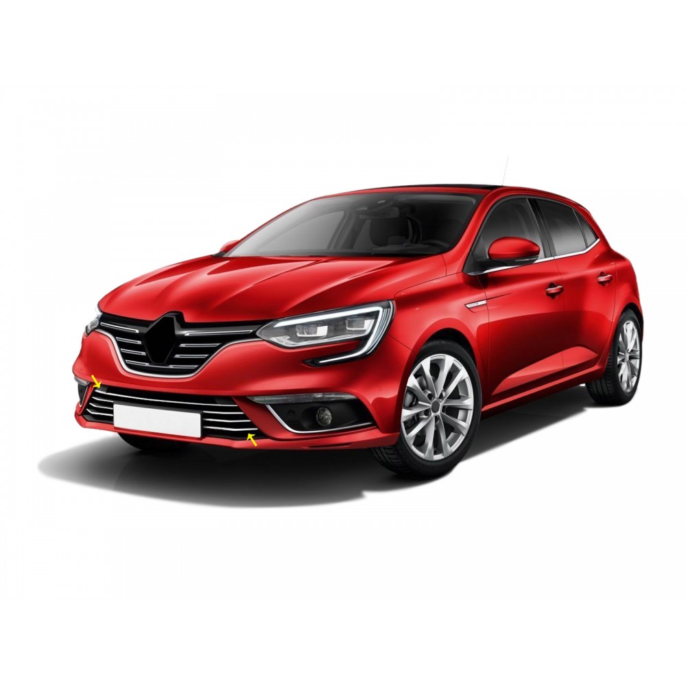S-Dizayn Renault Megane 4 Krom Ön Tampon Çıtası 7 Prç. 2016-2020