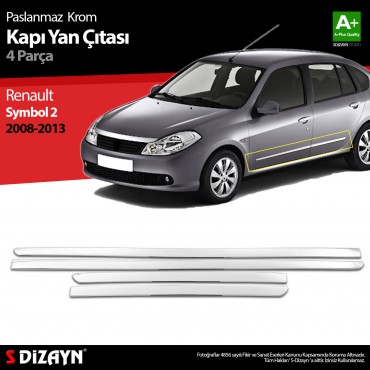 S-Dizayn Renault Symbol 2 Chrome Door Side Molding 2008-2013