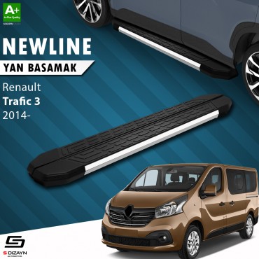 S-Dizayn Renault Trafic 3 Short Chassis NewLine Chrome Side Step 229 Cm 2014 Onwards