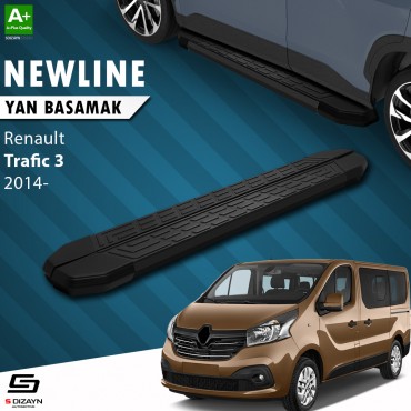 S-Dizayn Renault Trafic 3 Short Chassis NewLine Black Side Step 229 Cm 2014 Onwards