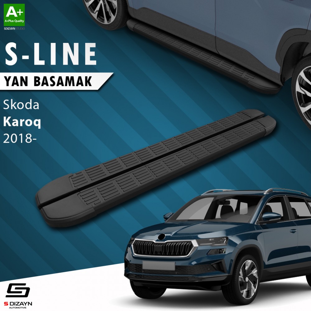S-Dizayn Skoda Karoq S-Line Siyah Yan Basamak 173 Cm 2018 Üzeri
