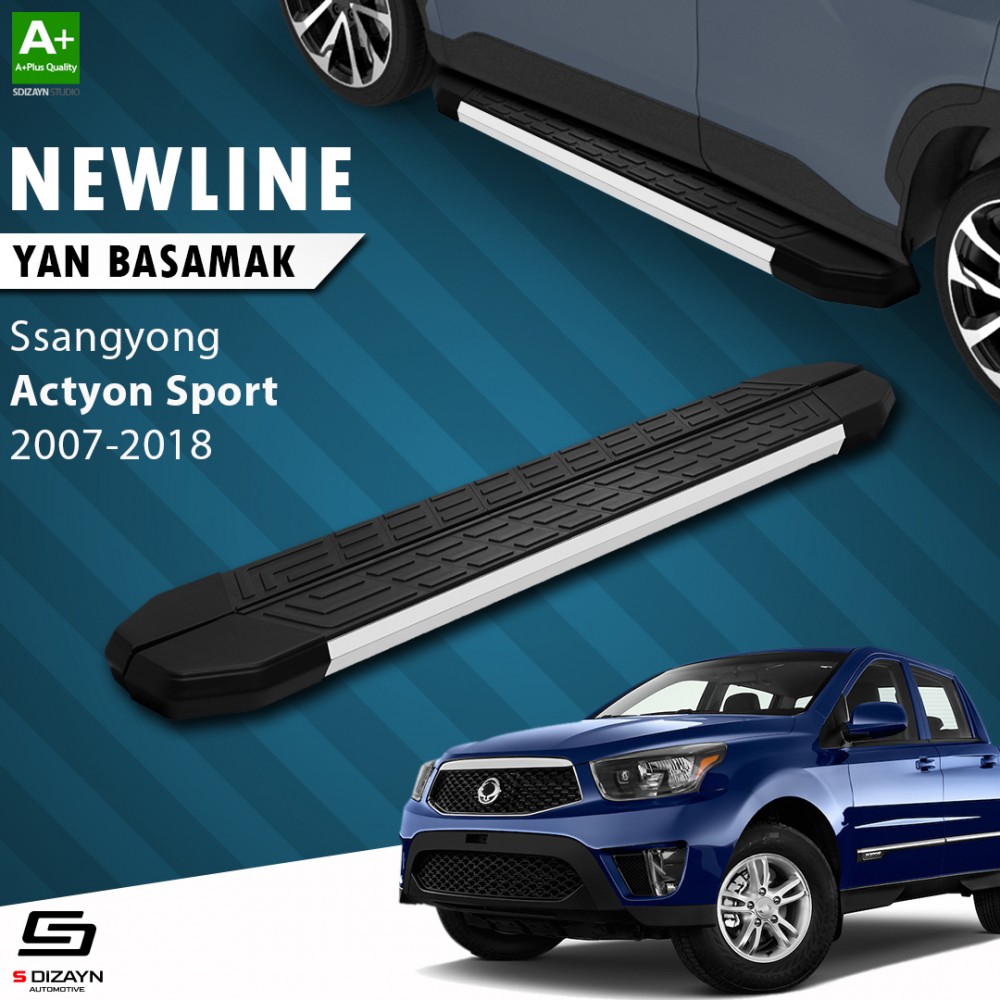 S-Dizayn Ssangyong Actyon Sports NewLine Aluminyum Yan Basamak 203 Cm 2007-2018
