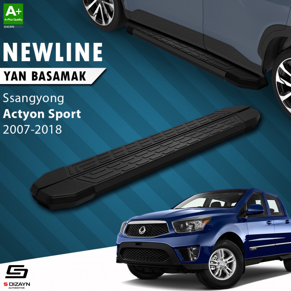 S-Dizayn Ssangyong Actyon Sports NewLine Siyah Yan Basamak 203 Cm 2007-2018